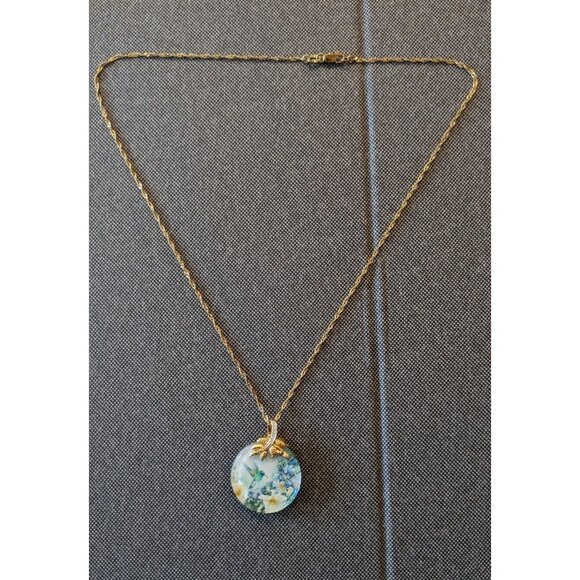 Lena Hummingbird Necklace Glass Round Pendant Boho Spring Summer Birds - Picture 3 of 7